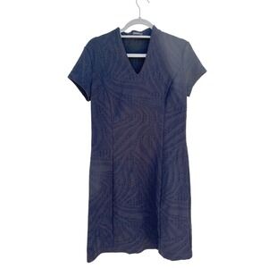 J.McLaughlin Black Textured Knit Sheath Dress Size M‎